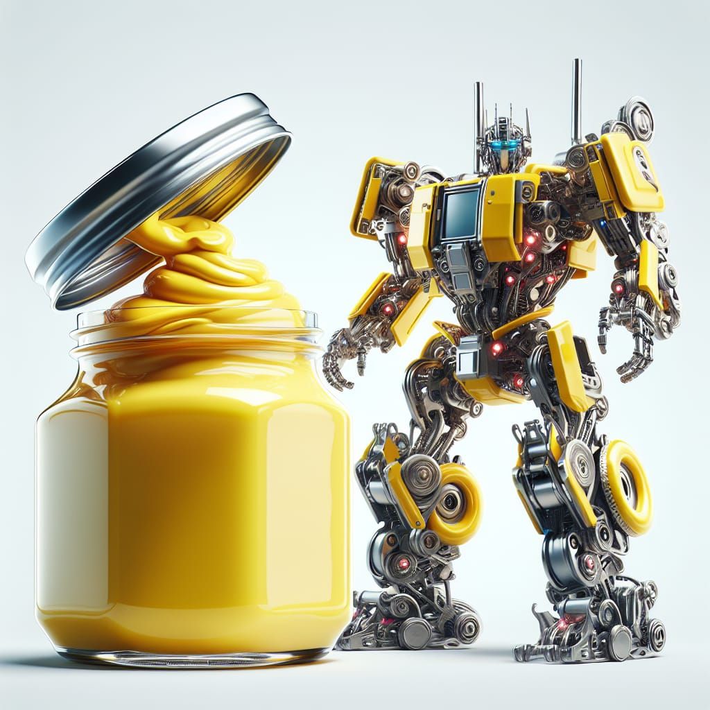 Transformer Robot Transforms into Mustard Jar