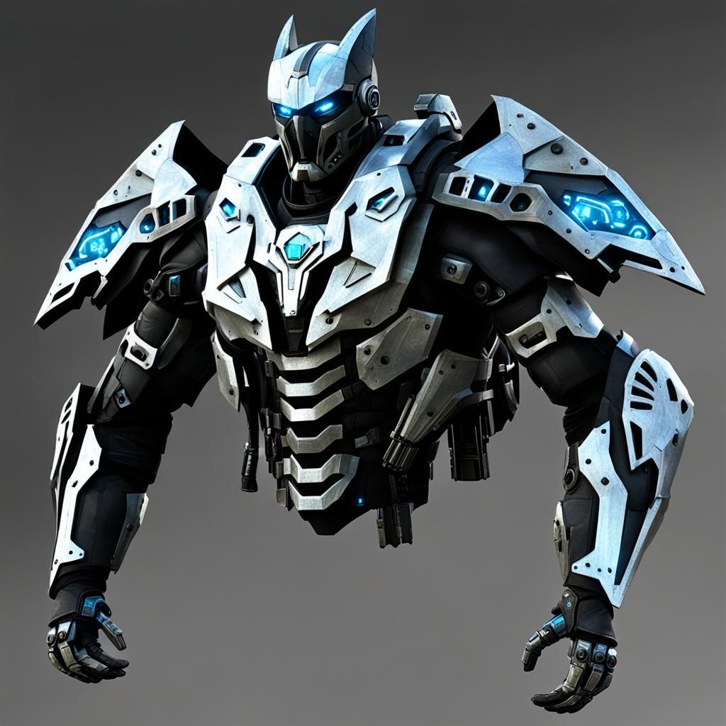 Cybernetic Bat Wing Armor in Cyberpunk Style