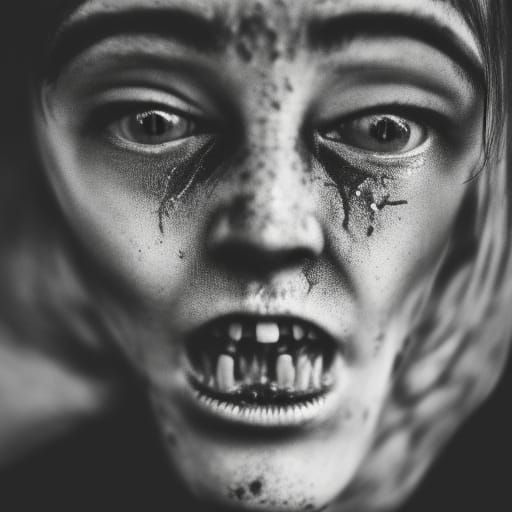 Intense Demon Portrait in Dramatic Lighting