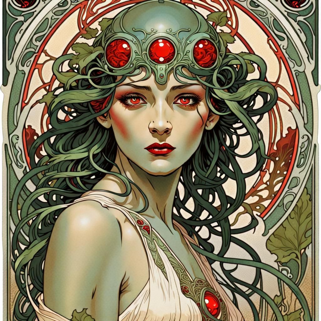 Swamp Thing in Art Nouveau Style