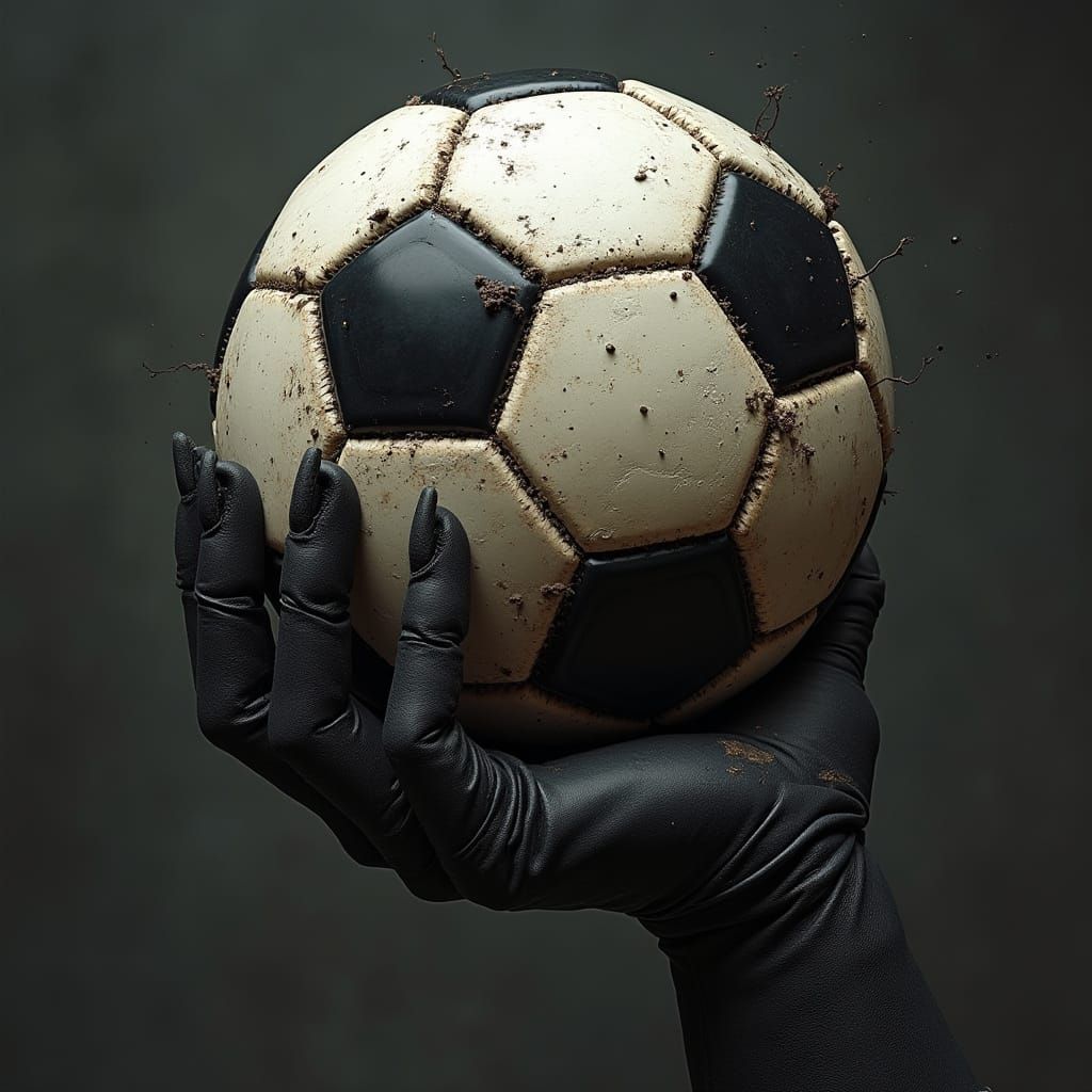 Hyperrealist Illustration of a Military Glove Crushing a Def...