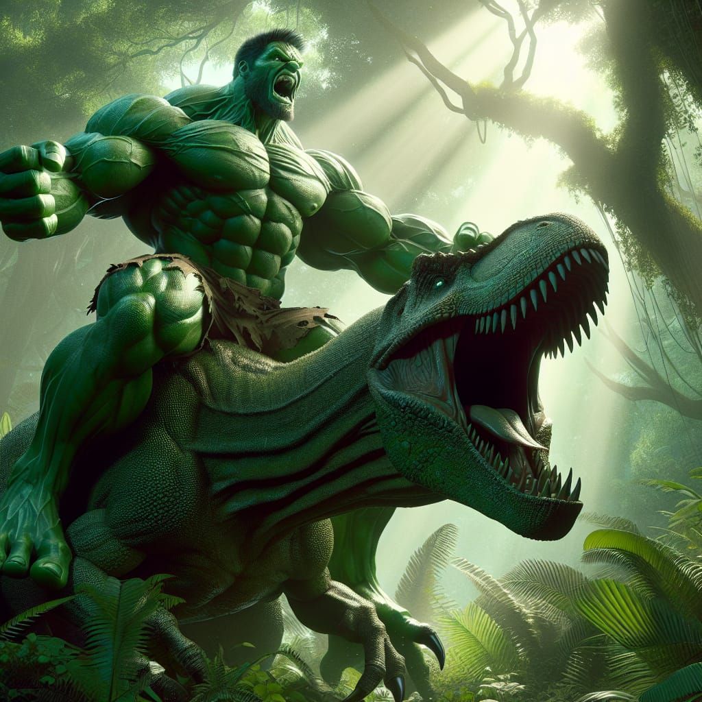 A photorealistic image of Hulk, the green rage monster from ...