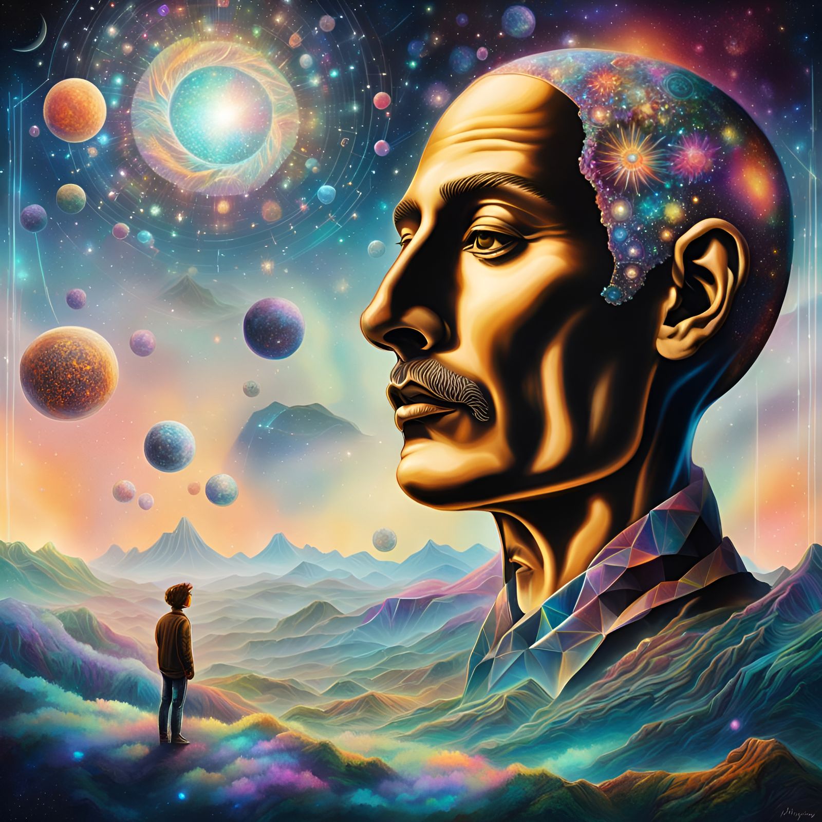 Holographic Cosmic Self-Awareness Illustration