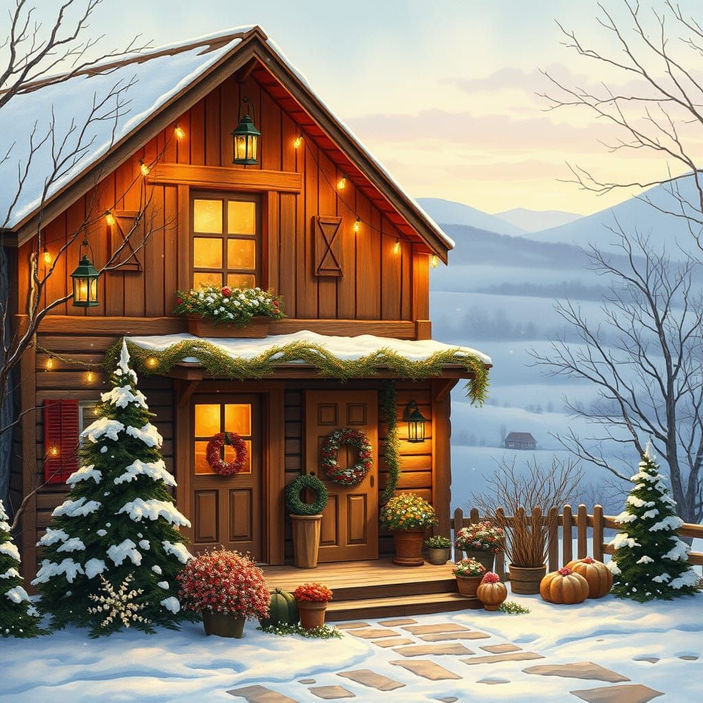 Warm Winter Farm Home in Rustic Style