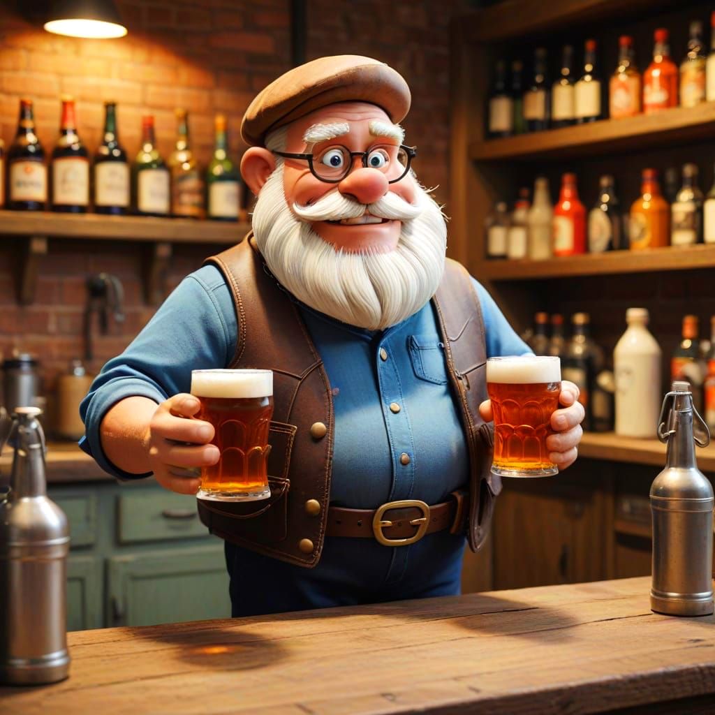 Warm and Inviting Tavern in Whimsical Cartoon Style