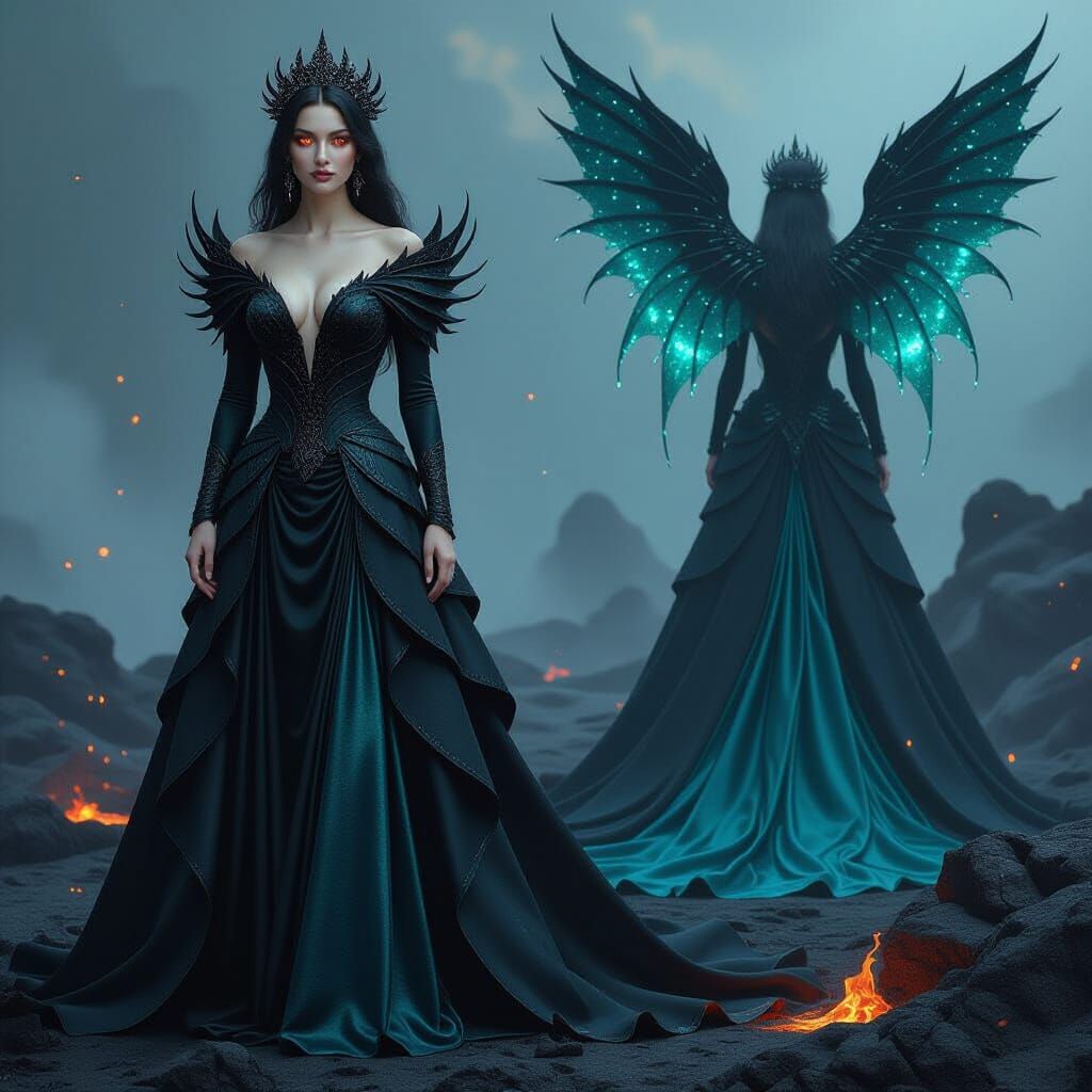 Volcanic Ocean Princess in Hyper-Realistic Fantasy Style