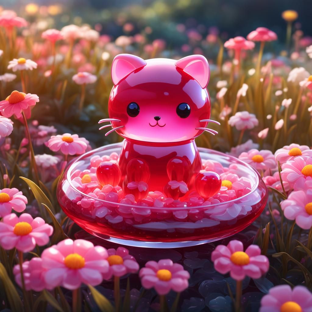 Charming Jelly Cat in a Jelly Landscape