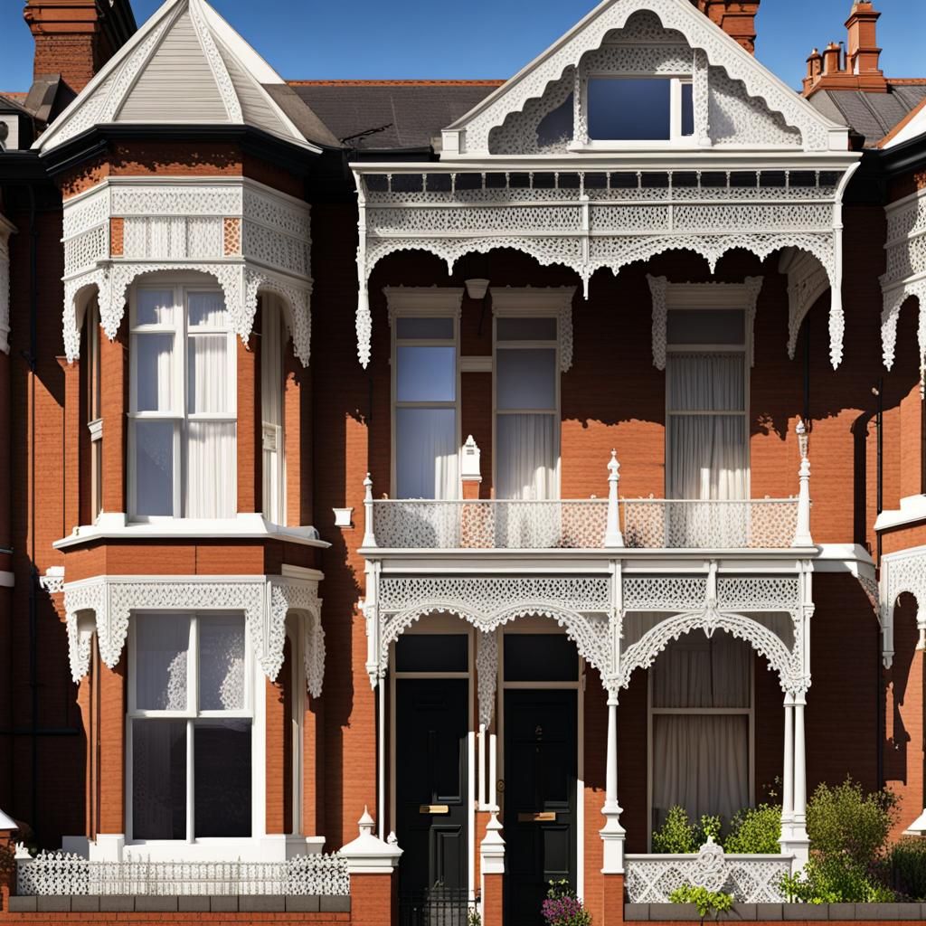 Victorian Terrace Houses with Broekie Lace Detail