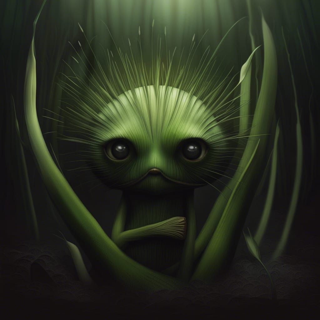 Hyperdetailed Leeks in Dark Fantasy Style