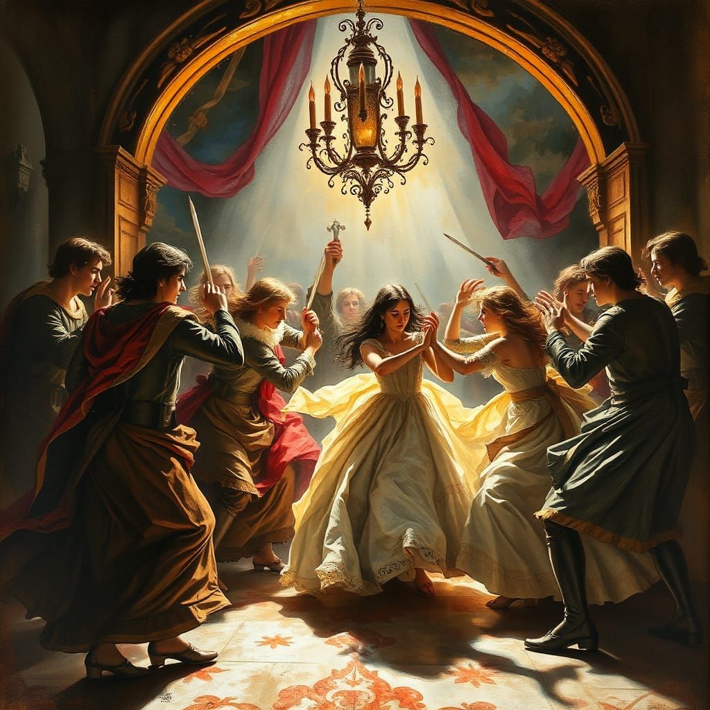 Medieval Dance Party in Baroque Style