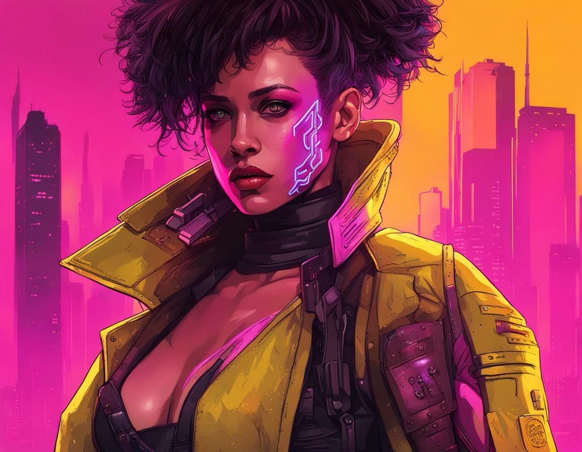 Cyberpunk Neon Cityscape: Future Dystopia
