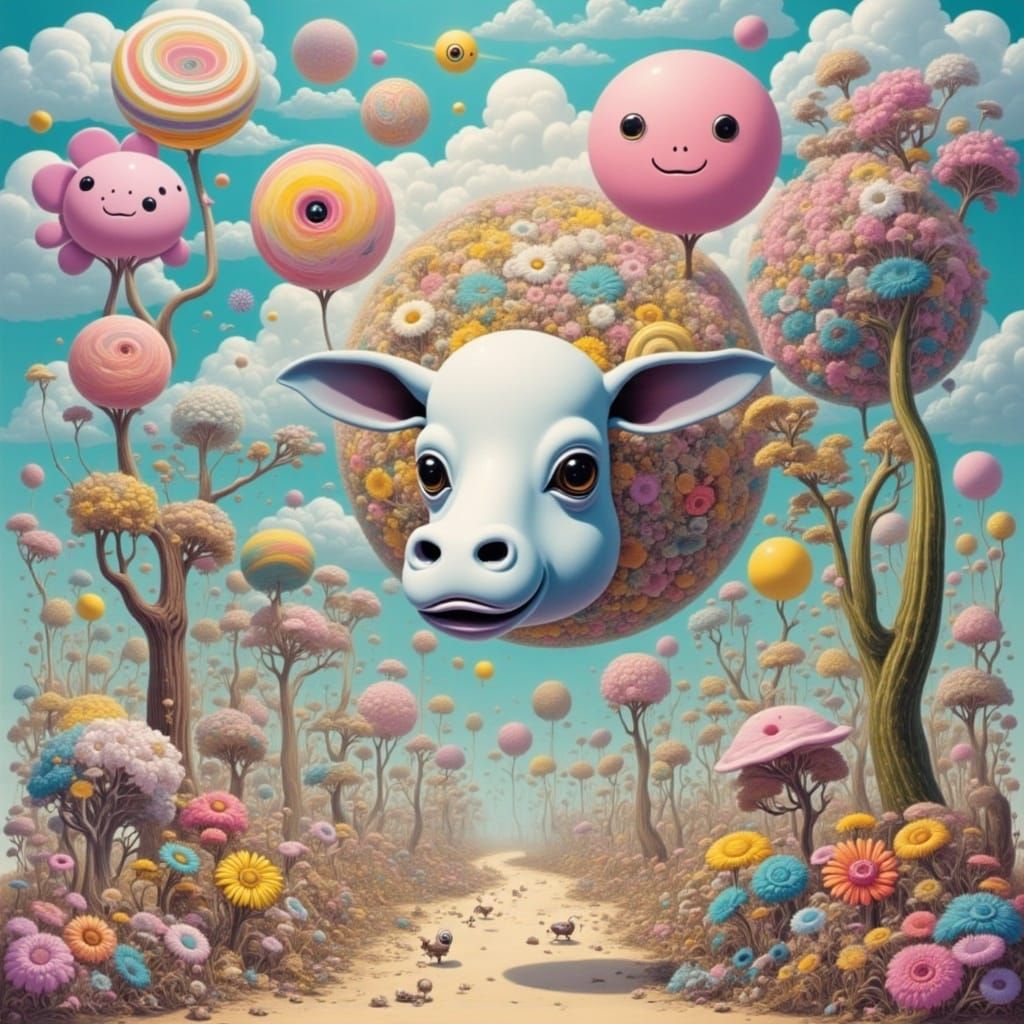 Surreal Dreamscape in Pastel Hues