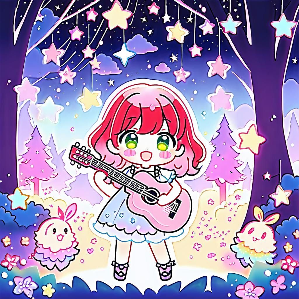 Anime Fairy with Butterfly Wings in Forest