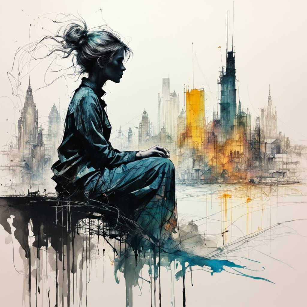 Electric Revelation: Luminescent Cityscape in Carne Griffith...