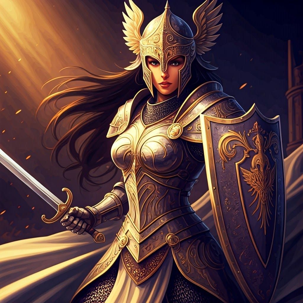 Fierce Arabic Warrior Woman in Anime Style