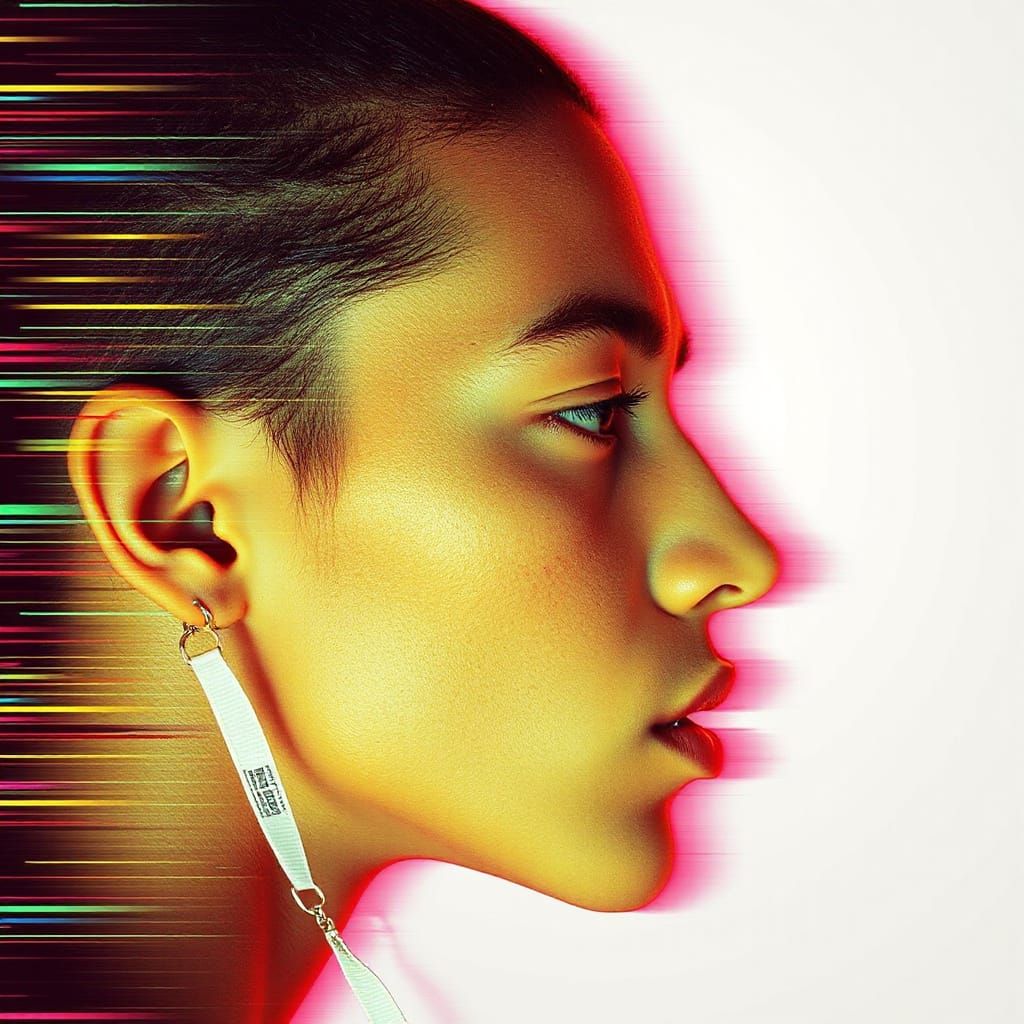 Vibrant Digital Artwork in Glitchcore Style