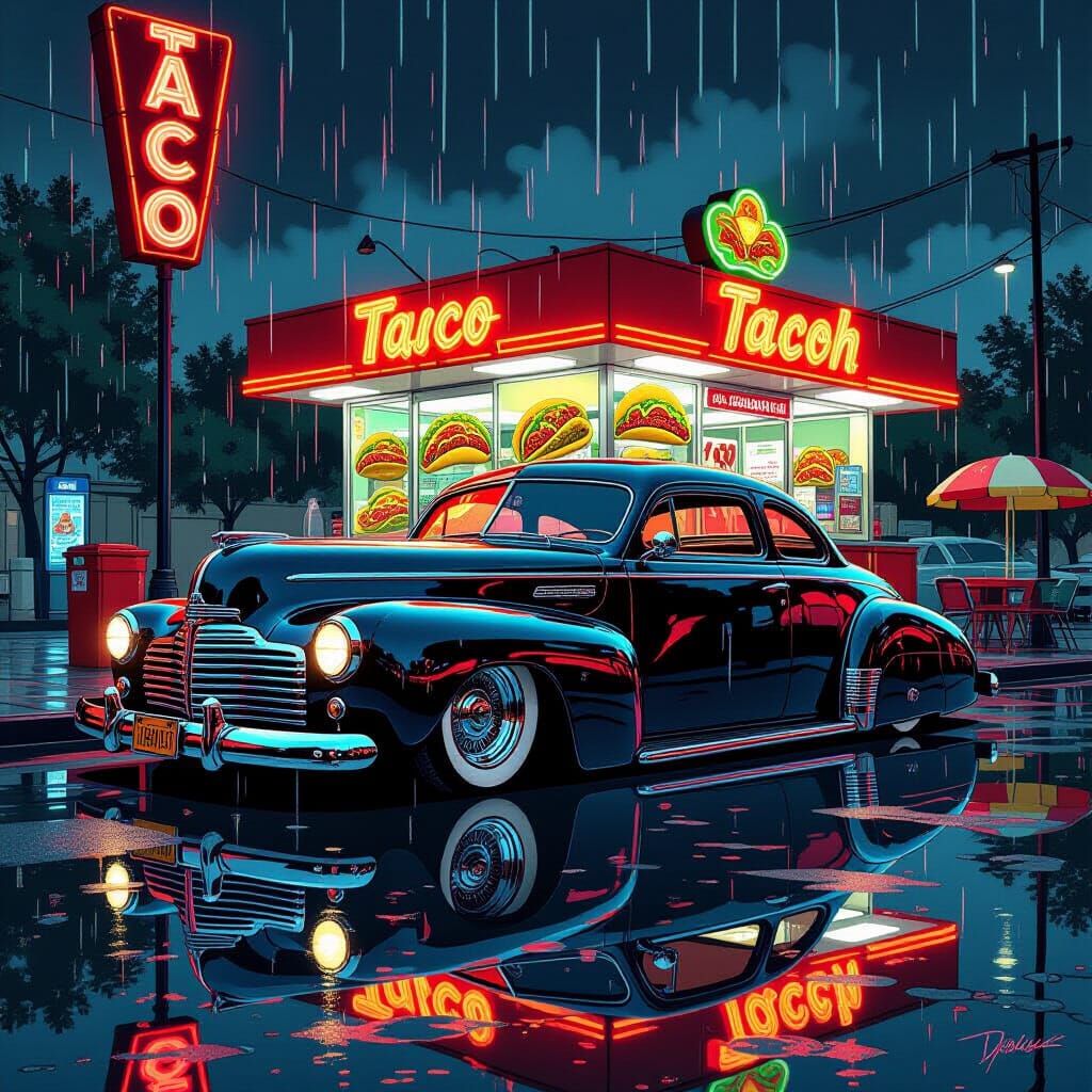 1939 Dodge Lowrider in Comic Book Style