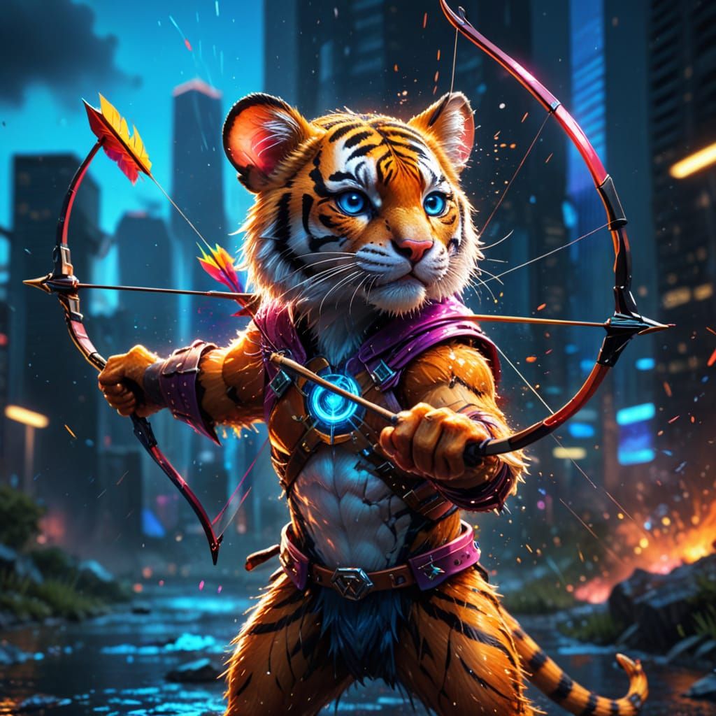 Hyper-Realistic Marvel-Style Digital Painting of Hawkeye vs....