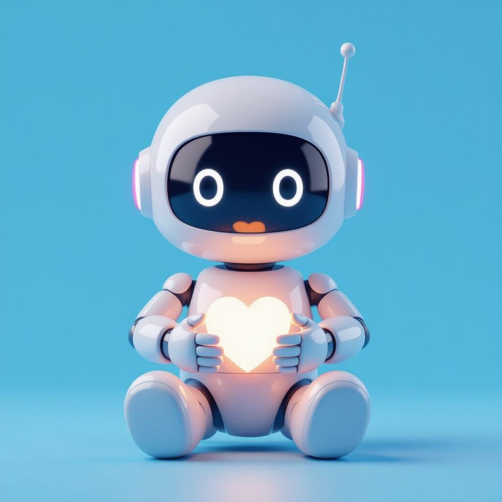 Cute Robot Character for Aquarius in Pocoyo Style