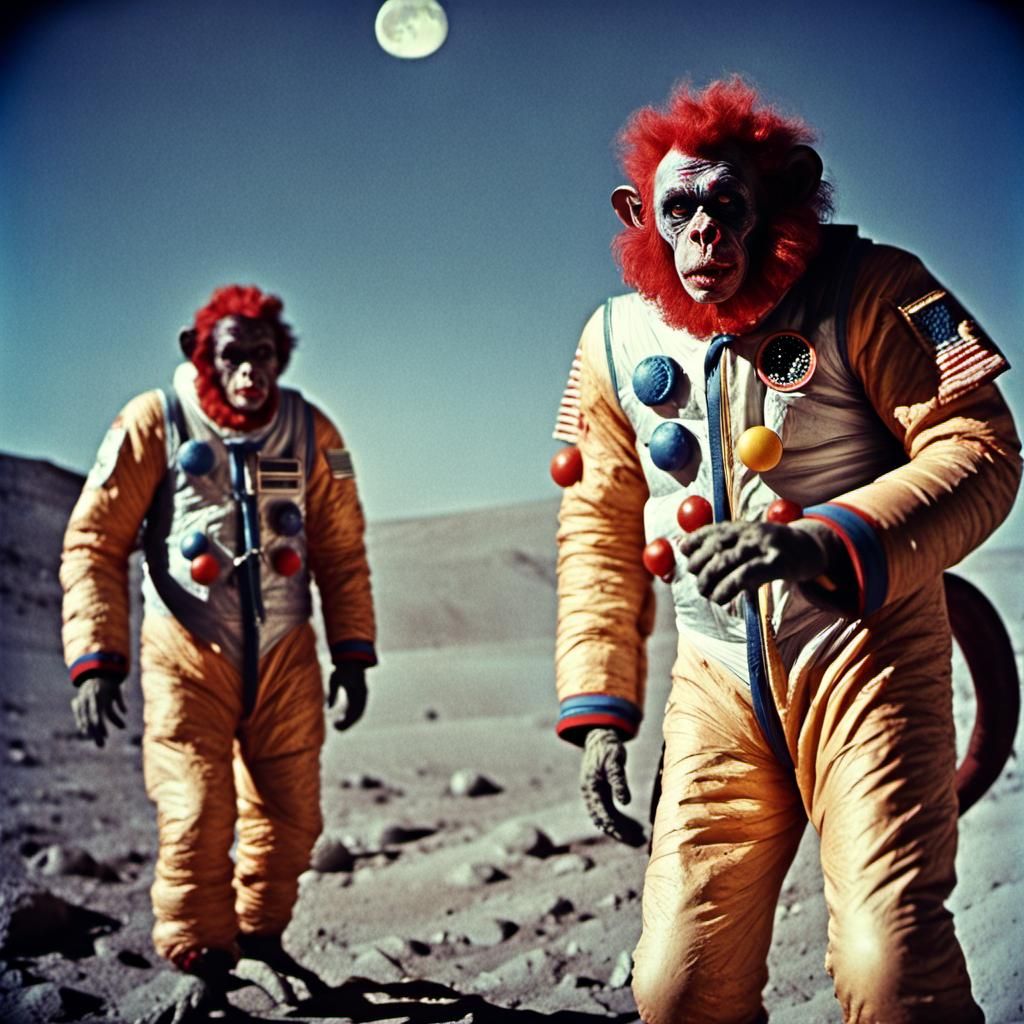 Cinematic Zombie Clowns on the Moon Landing