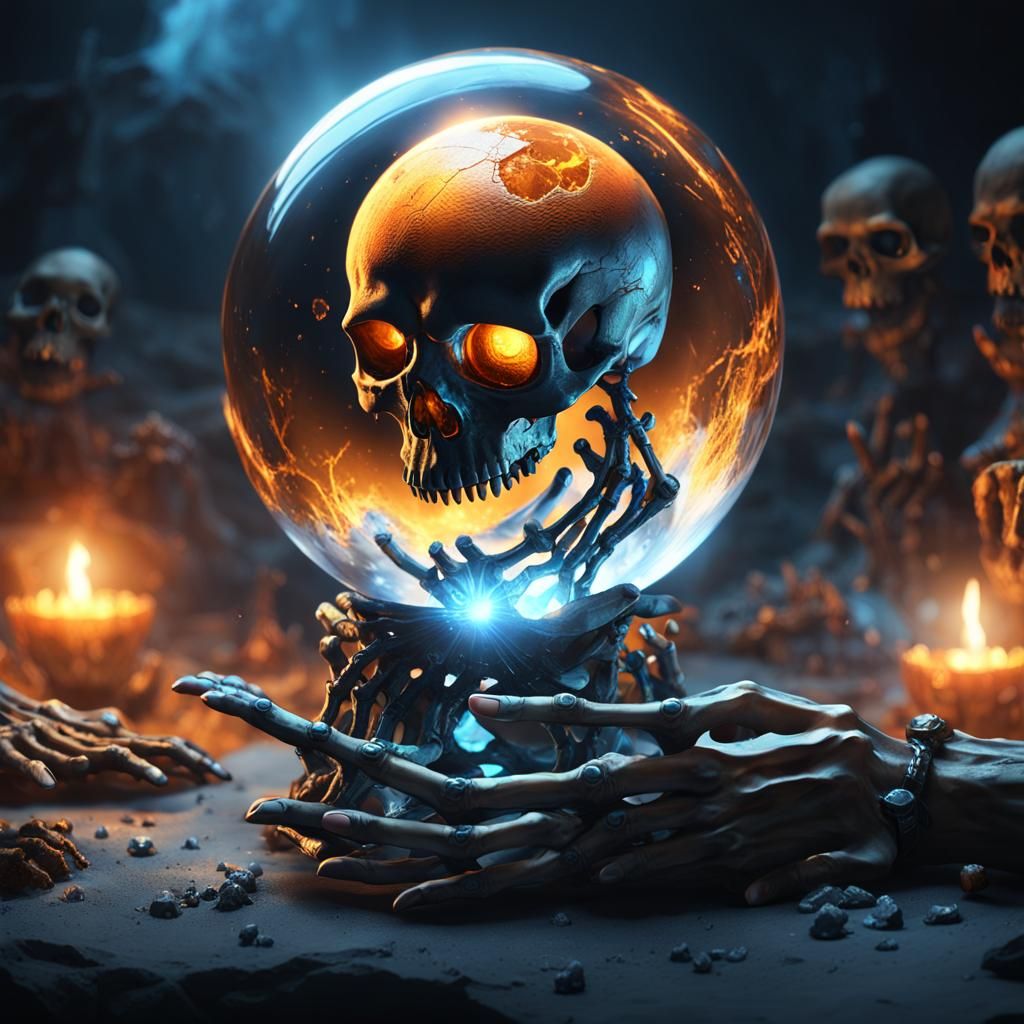 Apocalyptic Crystal Ball: Dark Fantasy Concept Art