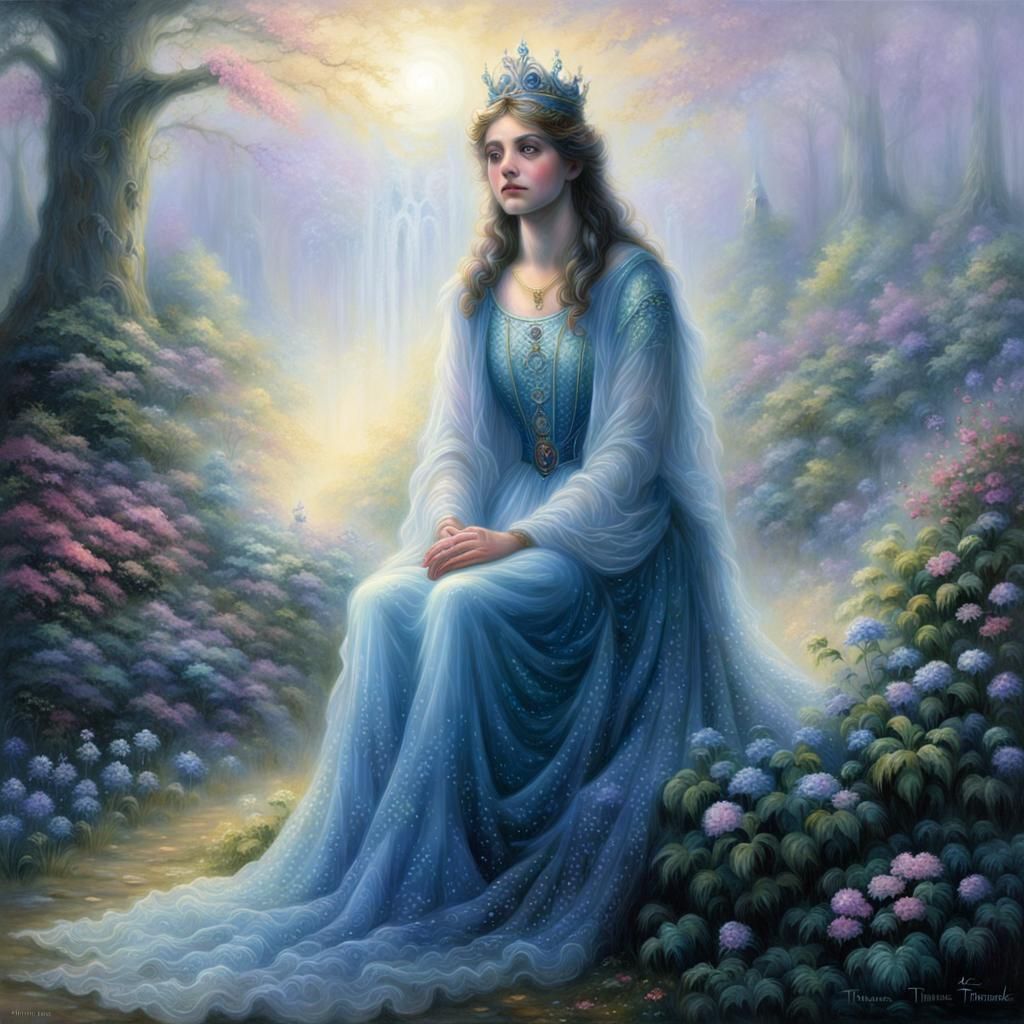 Ethereal Sorrow Queen in Misty Fantasy