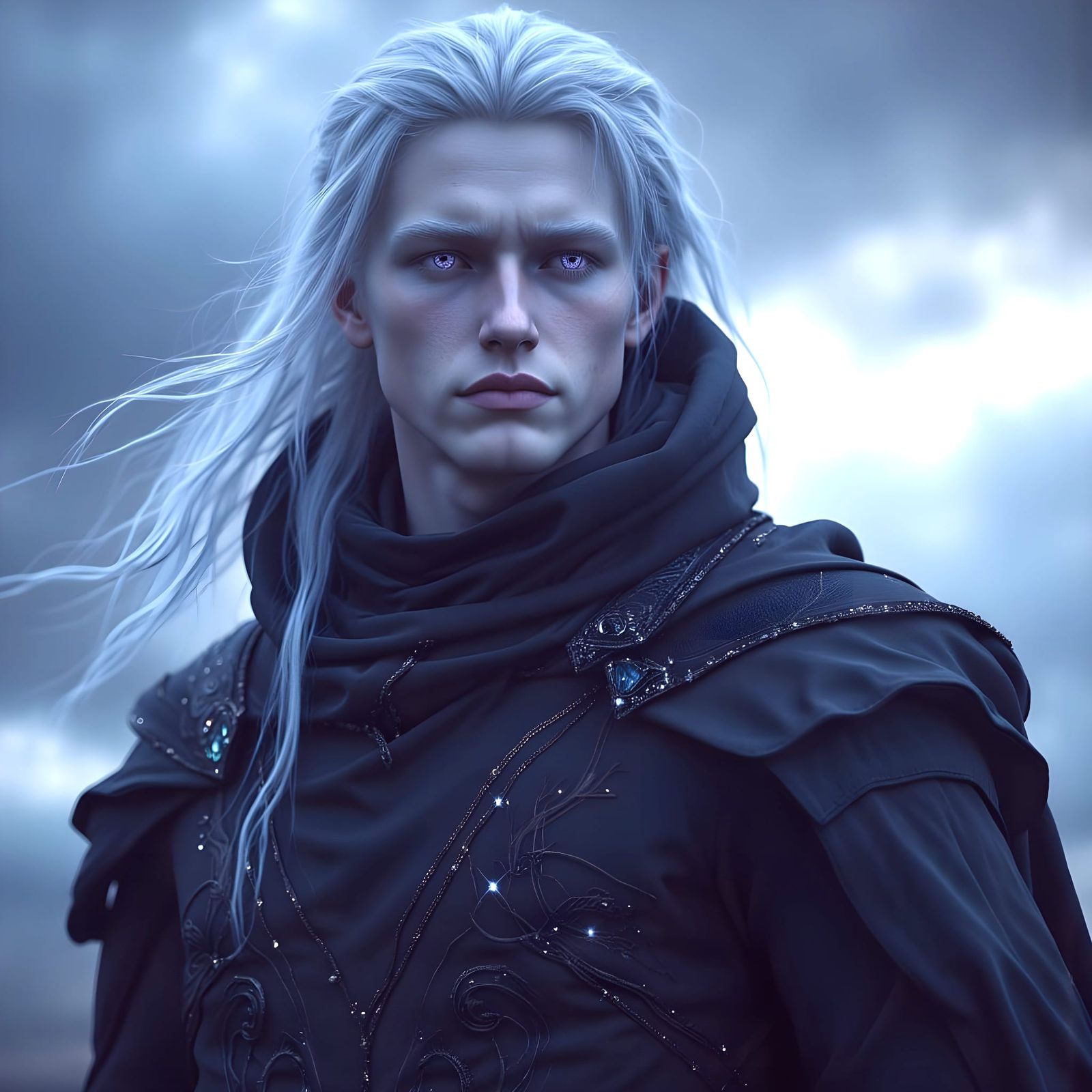 Celtic Warrior Portrait in Pre-Raphaelite Style