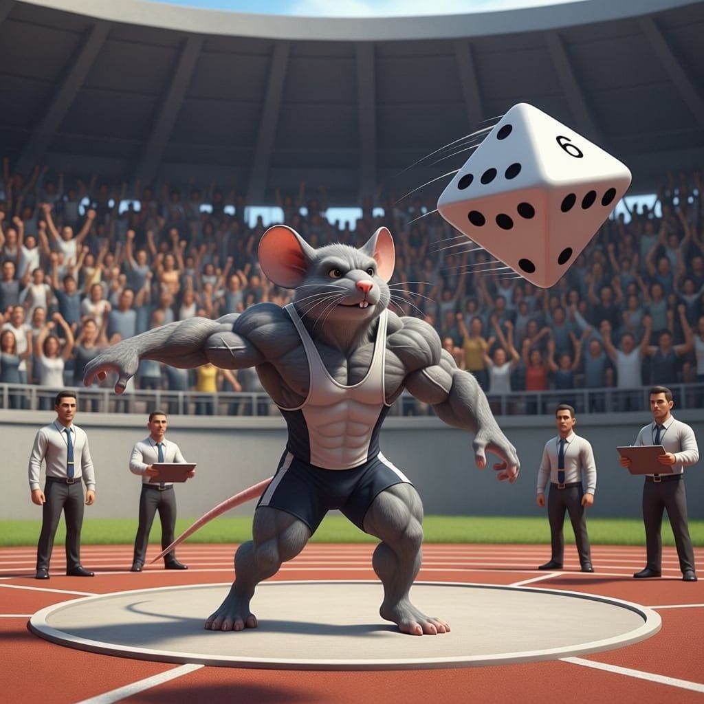 Mouse Discus Thrower in Sporting Event