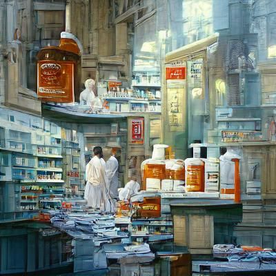 Pharmacy at Rush Hour: An Oil Painting