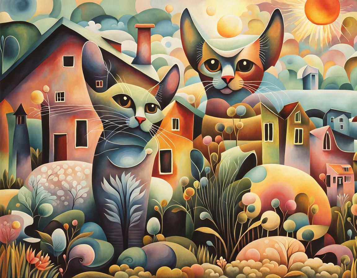 3 pictures (1) Surreal art: animals in dreams.