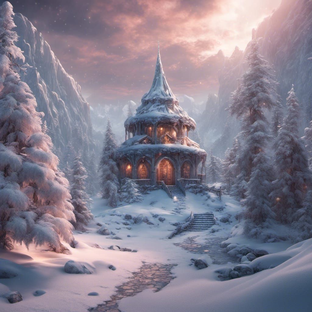 Winter Wonderland Fantasy Concept Art in 8K