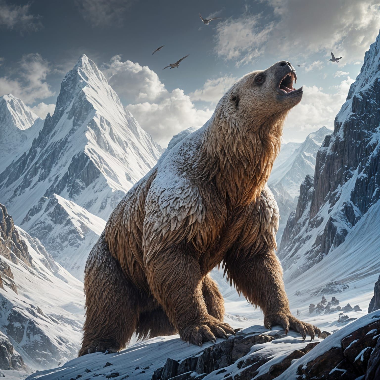 Epic Ice Age Falcon with a Fierce Roar