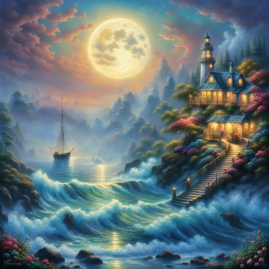 A beautiful shore of the azure sea