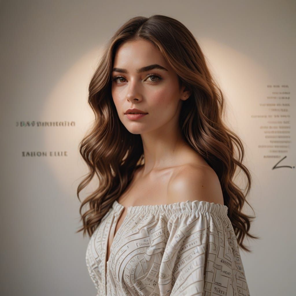 Elegant Woman with Hazel Eyes in Golden Hour Light