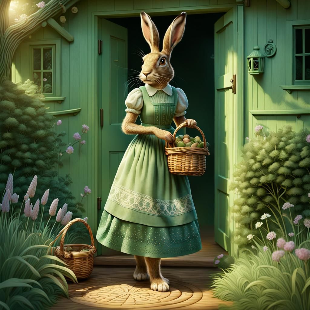 Hare Mother Leaves Home in Pixar-Style Forest Scene