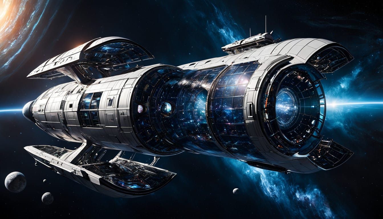 Galactic Odyssey in Cyberpunk Aesthetic