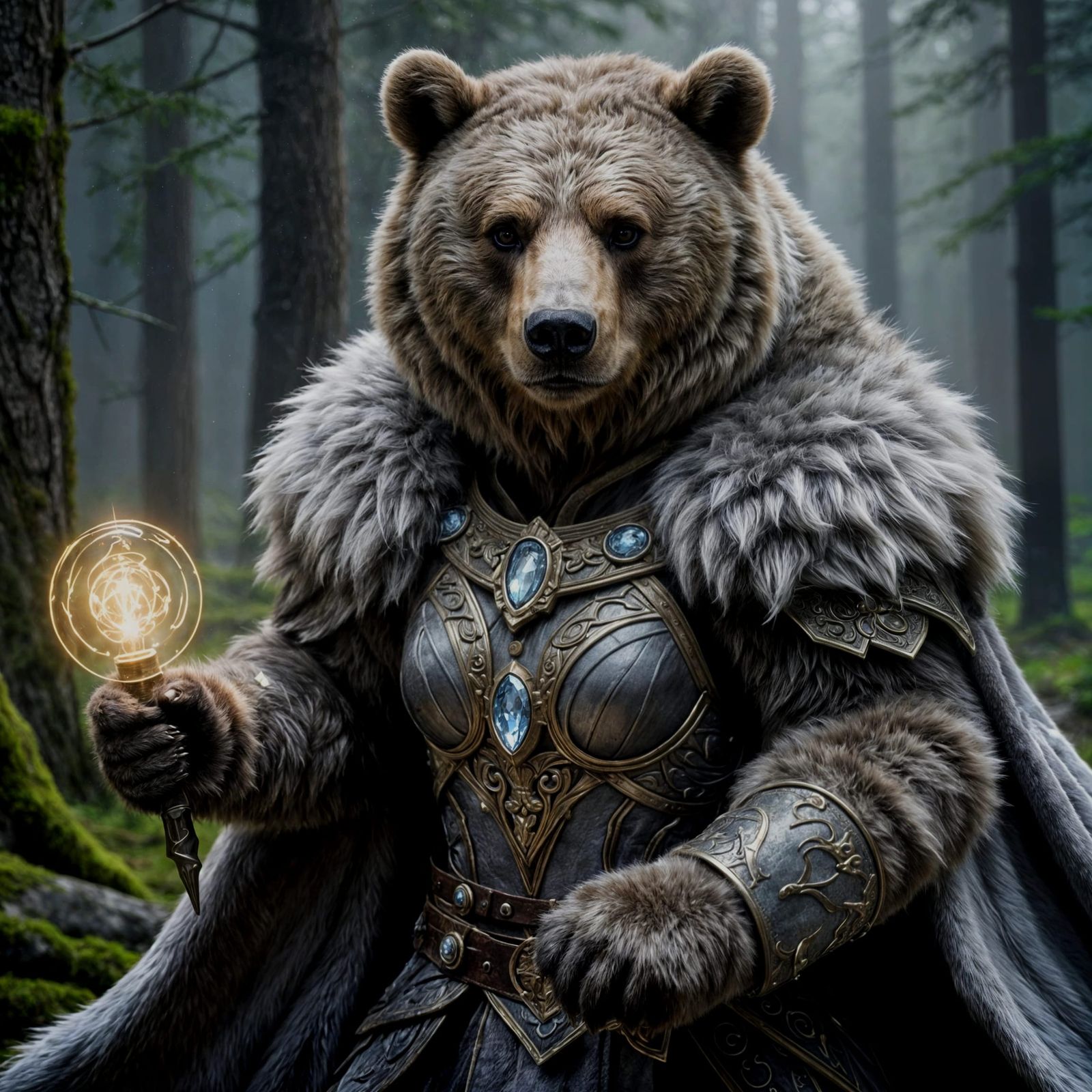 Fierce Bear Goddess Charging Forward