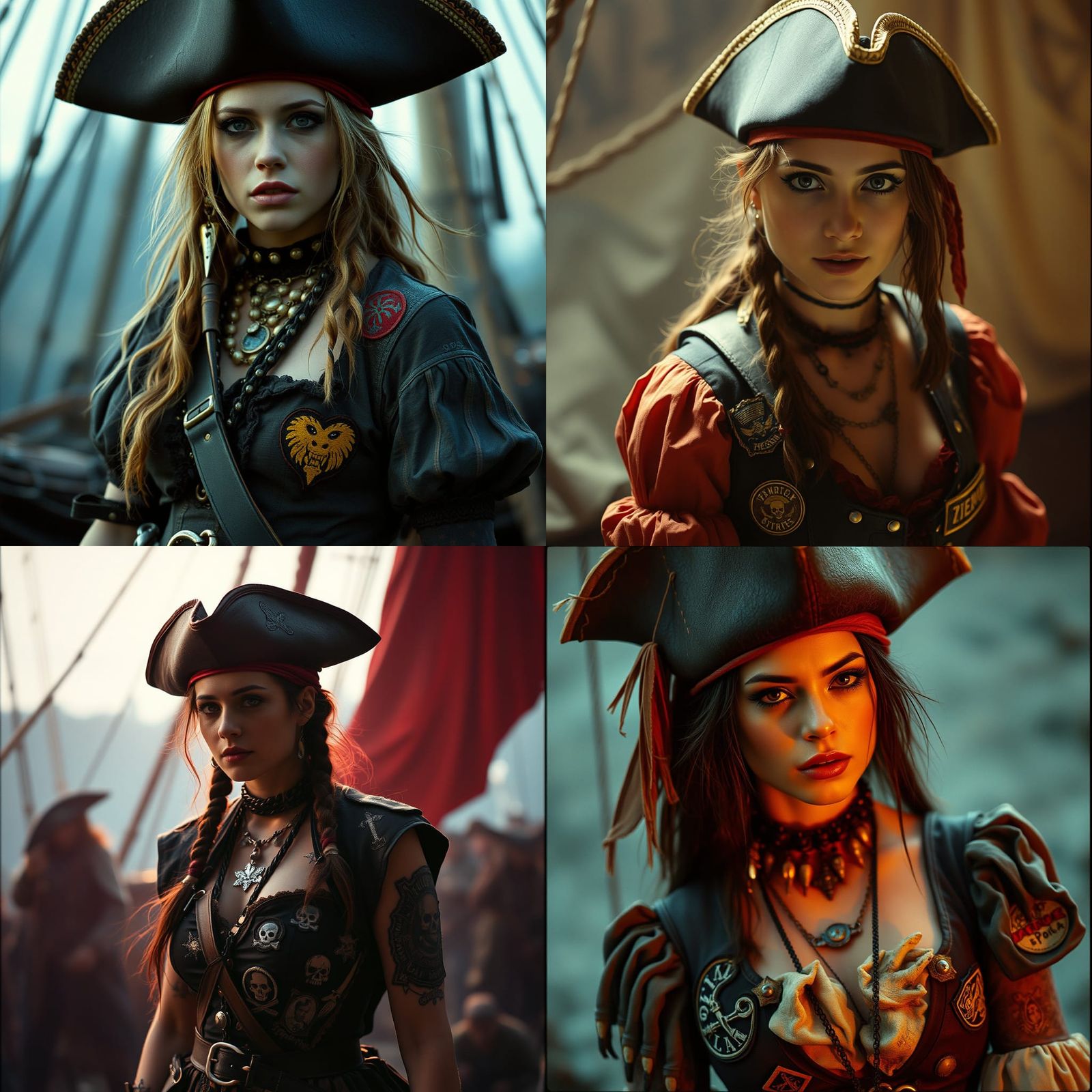 Crust Punk Pirate with Patches, Cinematic Film Still