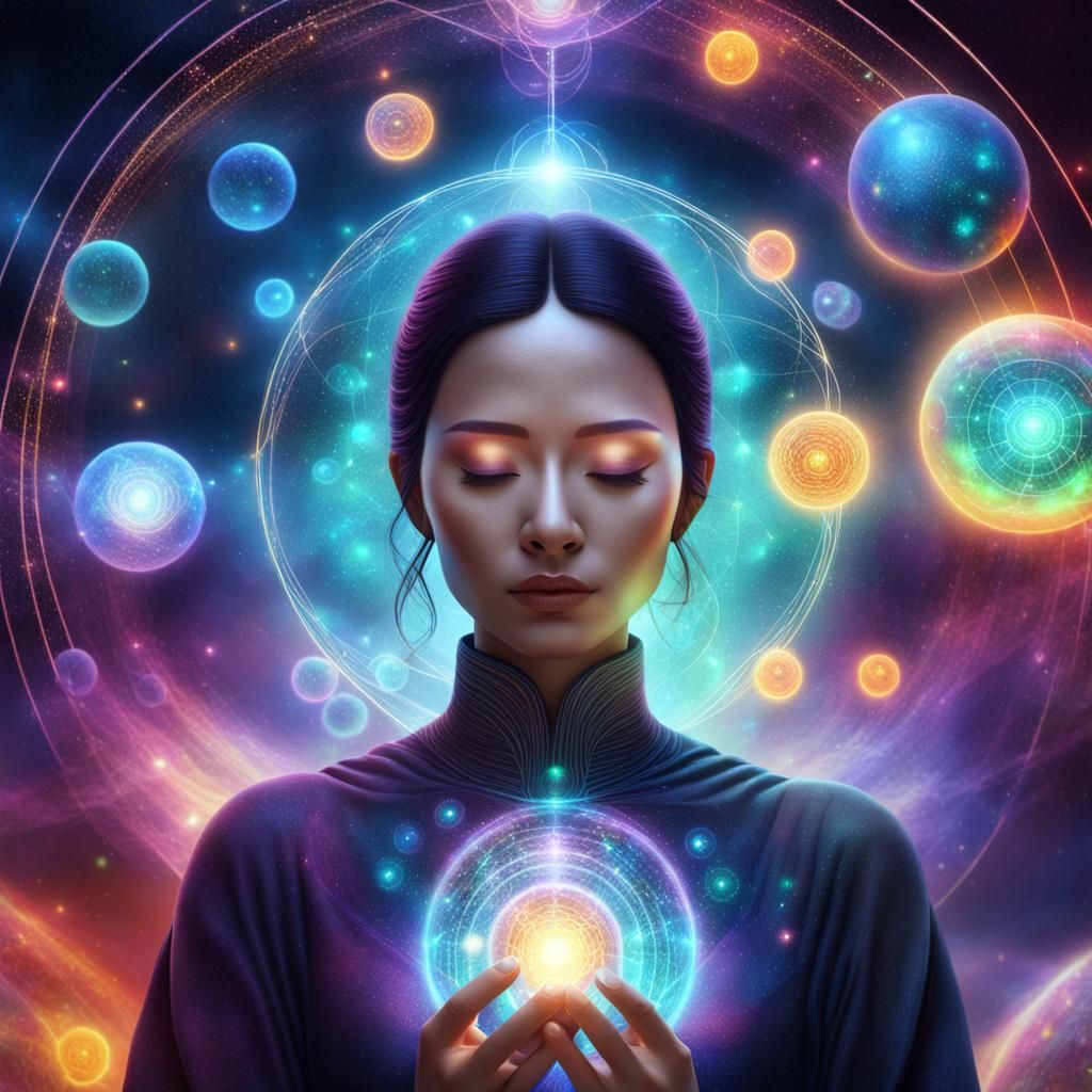 Surreal Cosmic Meditation: Ethereal Digital Art