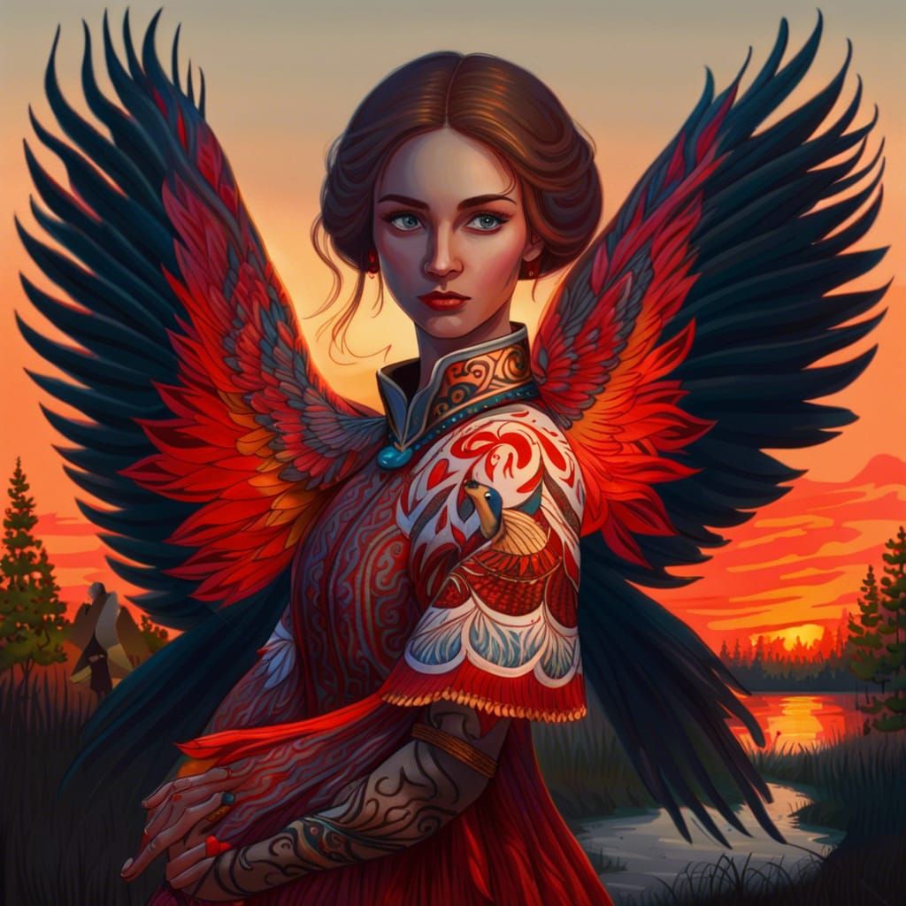 Crimson feathers