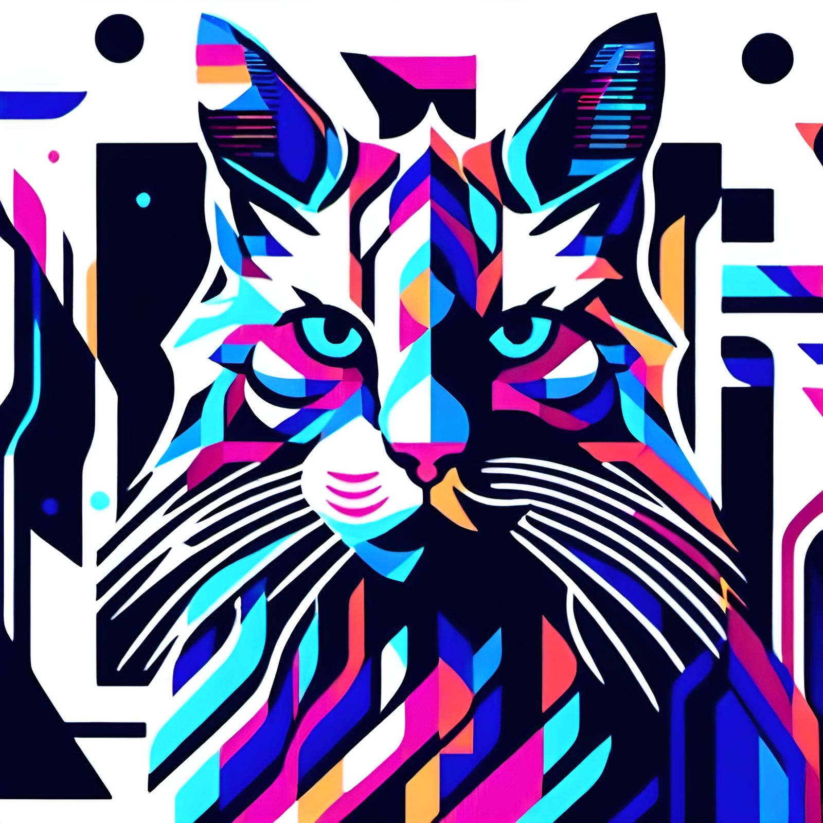 Psychedelic Cat on Blotter Art in Unreal Engine