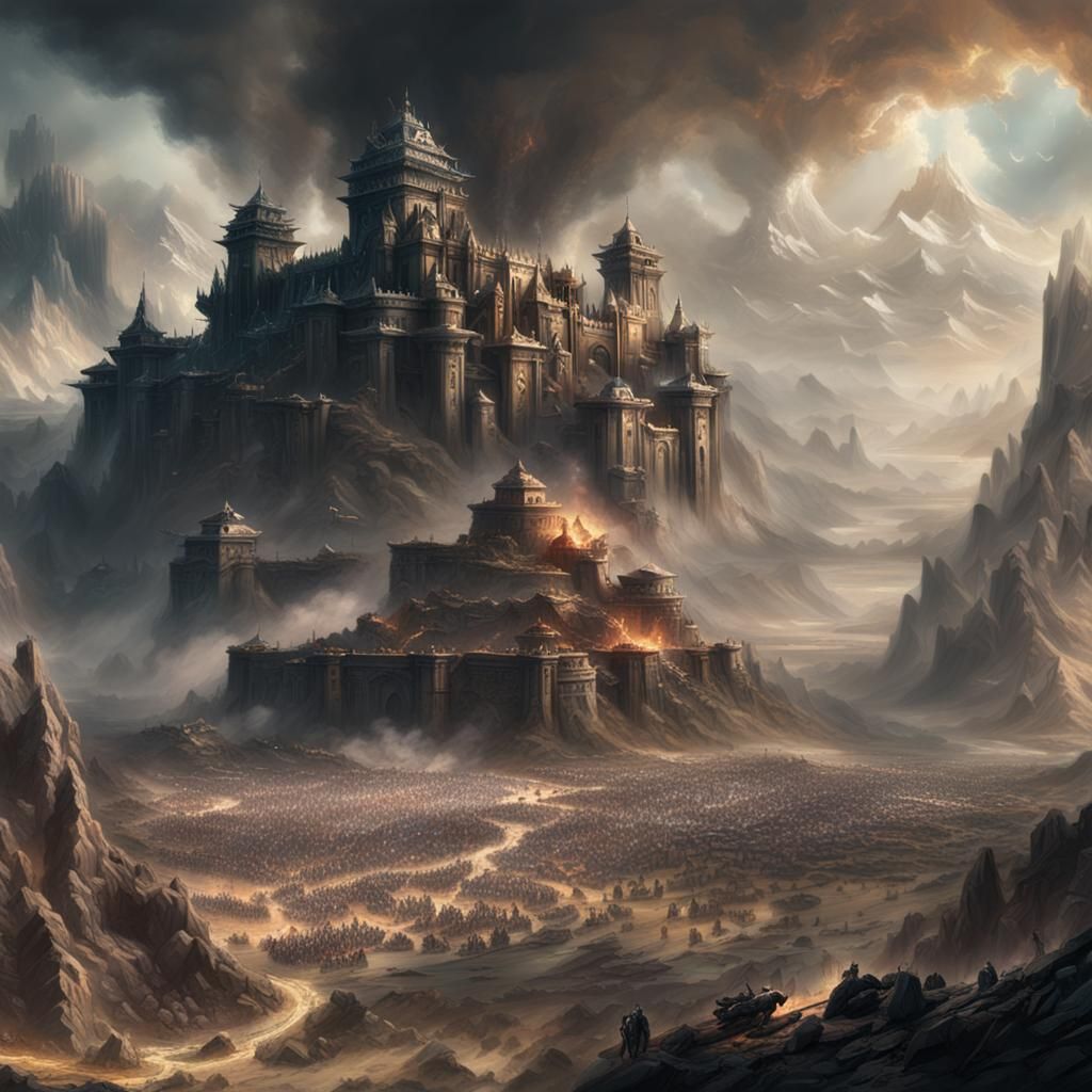 Epic Rohirrim Charge: Dramatic Digital Matte Painting