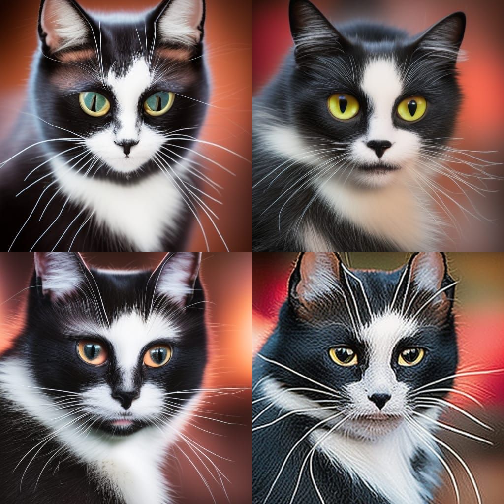 Black and white tuxedo cat