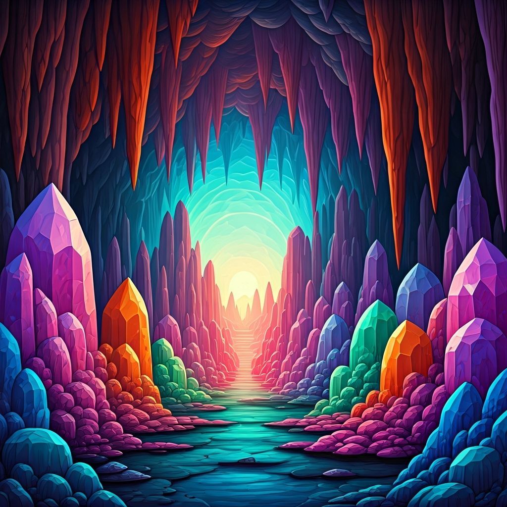 Gemstone Cave in Art Nouveau Style