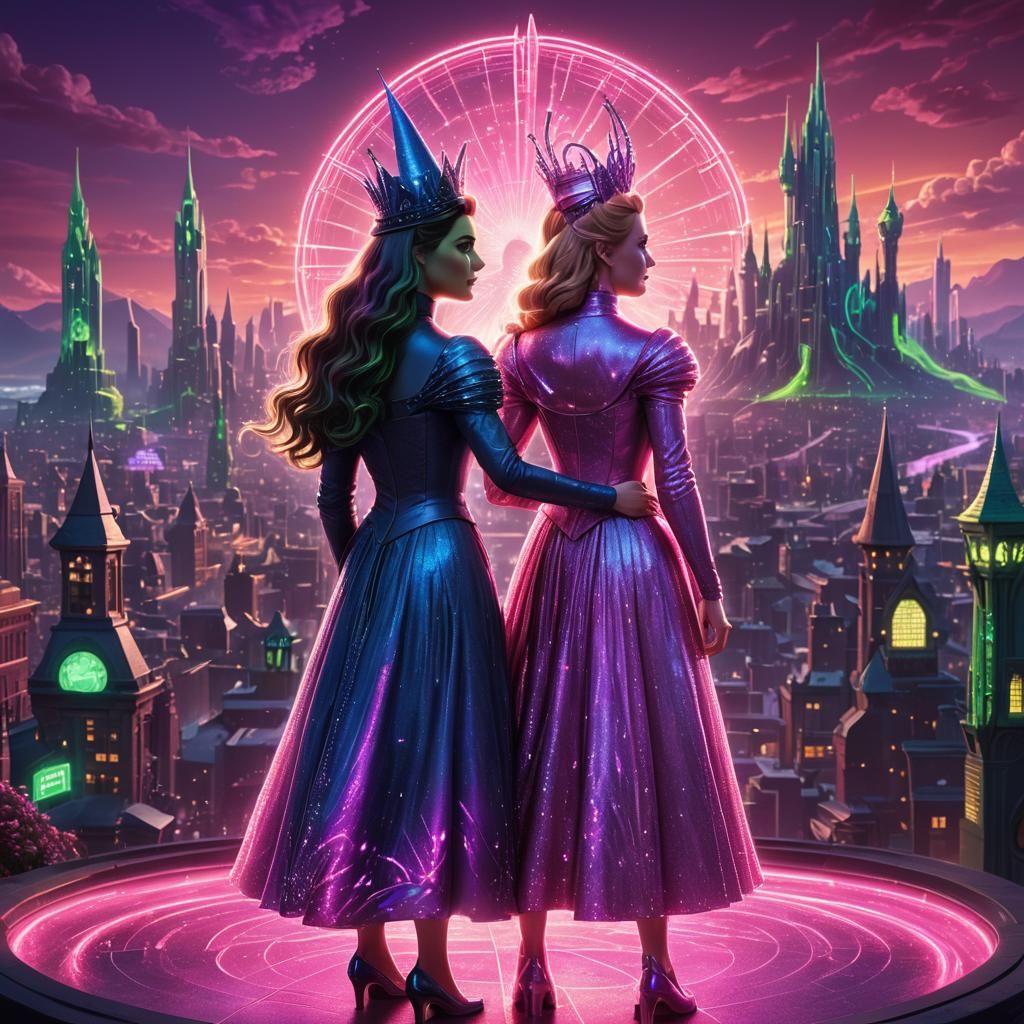 Glinda and Elphaba: A Cinematic 3D Render