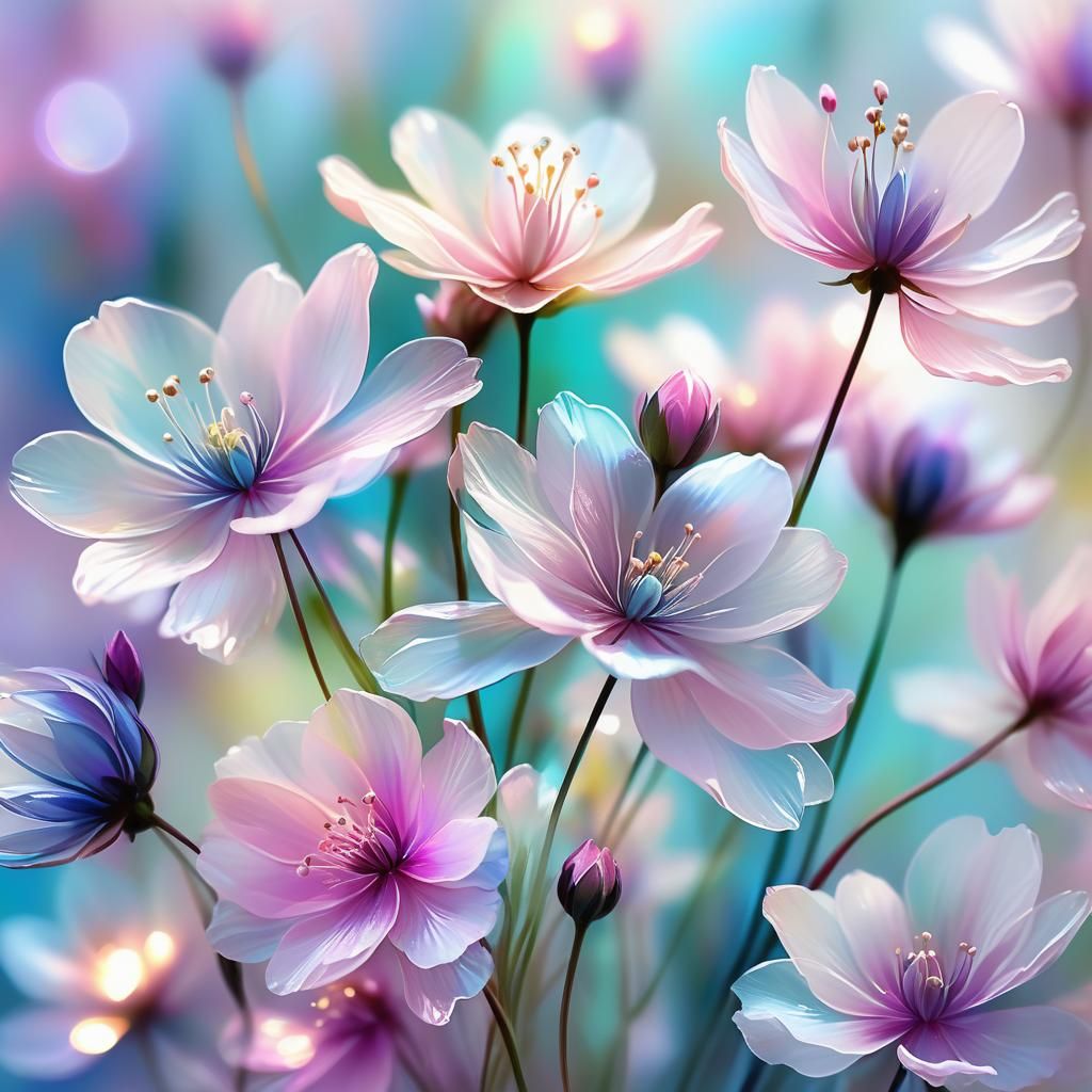 Ethereal Floral Illustration in Fauvist Watercolor Style