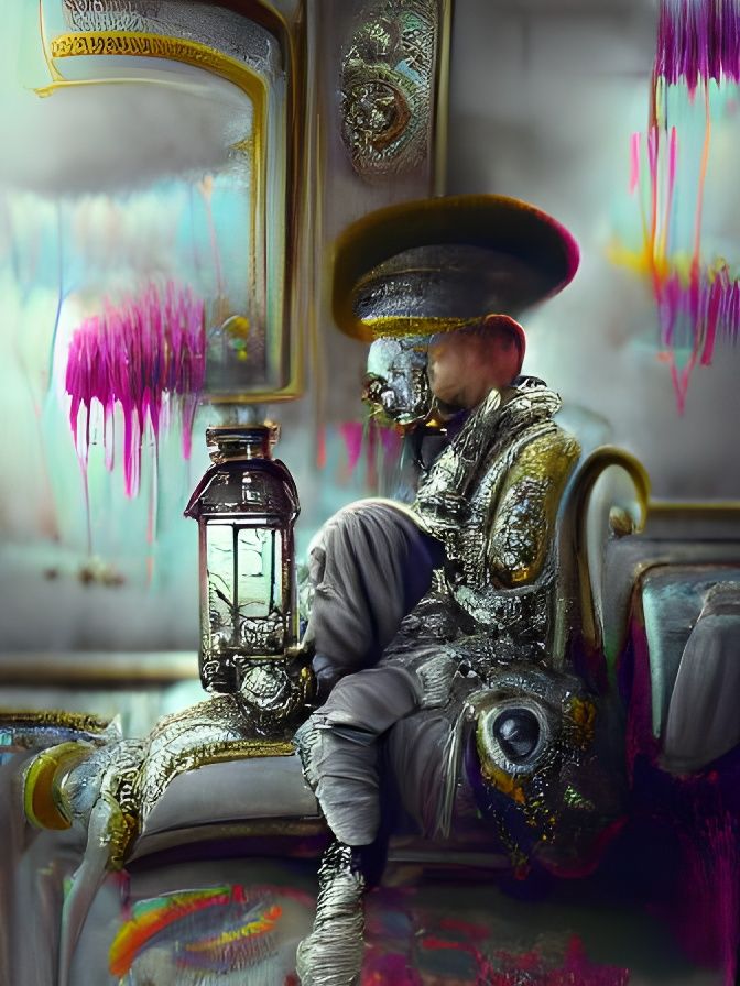 Gaudy Ottoman Sultan Portrait in Grisaille Style