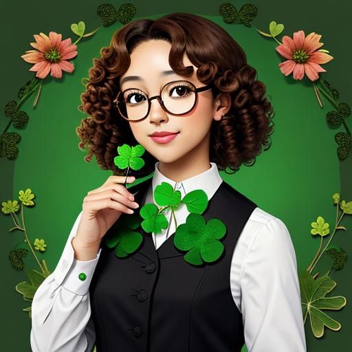Lucky Teacher with Four-Leaf Clover