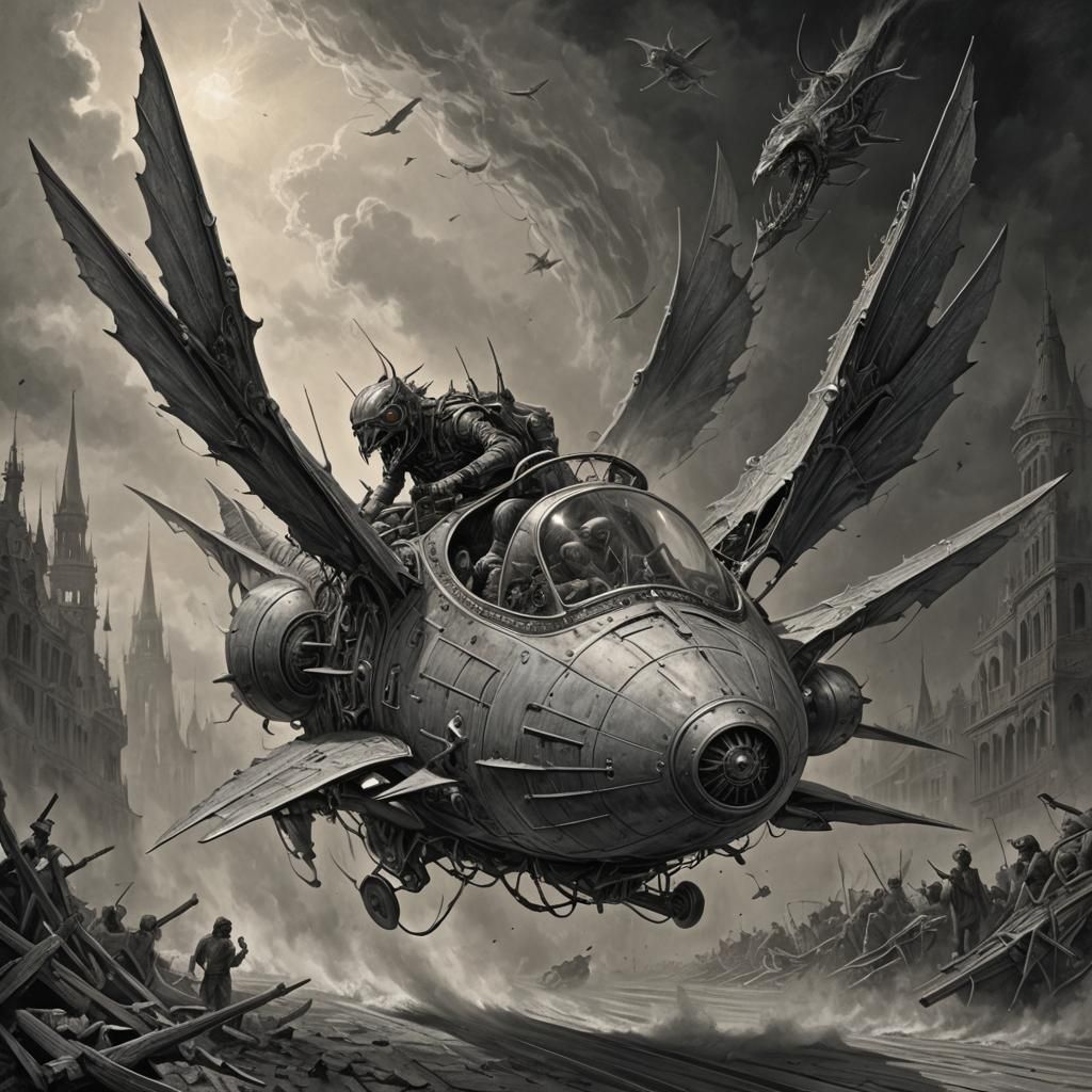 Horrific Slipstream Pod Racer in Doré Style