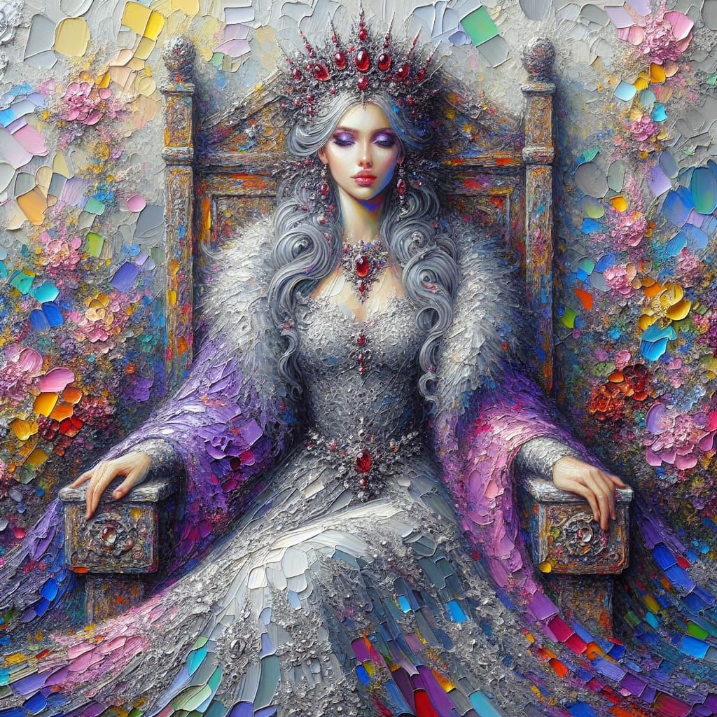 Romantic Neo-Impressionist Goddess of Norse Mythology